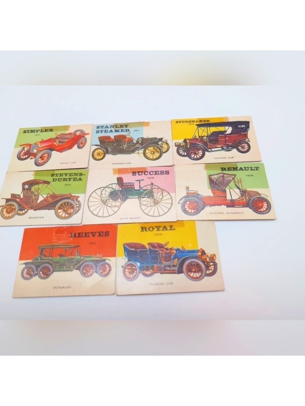 1954 Topps Car Cards 8 Studebaker Stanley Reeves Stevens Royal Simplex Renault +